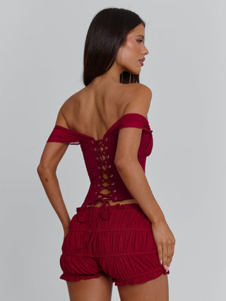 AMAYA TOP DEEP RED Crop Top 
