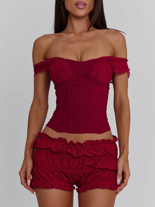AMAYA TOP DEEP RED Crop Top 