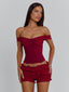 AMAYA TOP DEEP RED Crop Top 