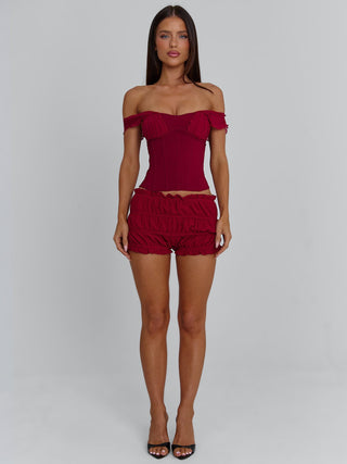 AMAYA TOP DEEP RED Crop Top 