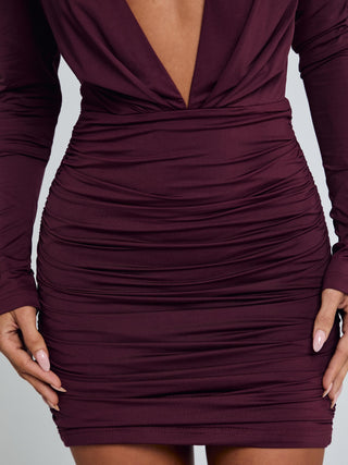 AMELIA MINI DRESS DARK MAUVE Mini Dress 