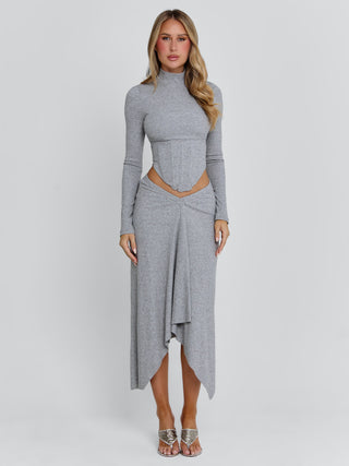 AMELIS MAXI SKIRT GREY Maxi Skirt 