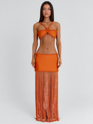 ANGELINE MAXI SKIRT ORANGE Maxi Skirt 