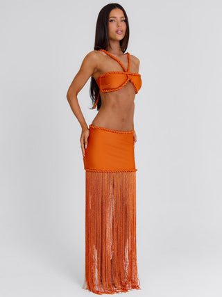 ANGELINE MAXI SKIRT ORANGE Maxi Skirt 