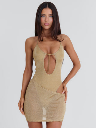 ANNABELL MINI DRESS GOLD Mini Dress 