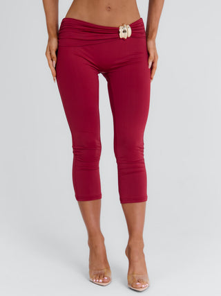 ATHEENA CAPRI PANTS DEEP RED Pants 