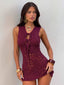 AURELIE MINI DRESS DEEP RED Mini Dress 