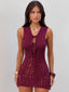 AURELIE MINI DRESS DEEP RED Mini Dress 