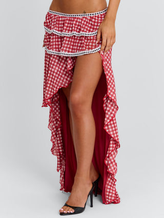 BETTY MAXI SKIRT RED GINGHAM Maxi Skirt 