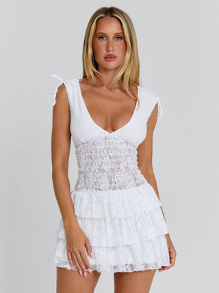 CAMILEIA MINI DRESS WHITE Mini Dress 