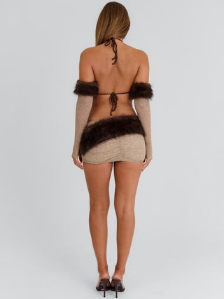 CAVEWOMAN MICRO MINI SKIRT BROWN Mini Skirt 
