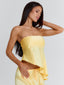 CLOVELLY SATIN TOP YELLOW Crop Top 