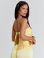 CLOVELLY SATIN TOP YELLOW Crop Top 