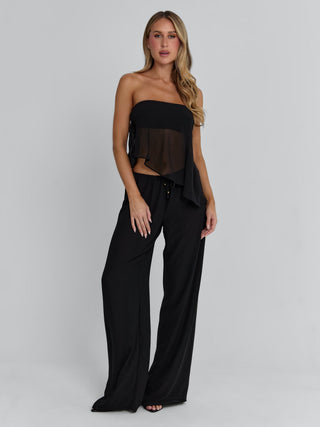 CLOVELLY TOP BLACK Crop Top 