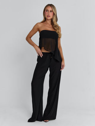CLOVELLY TOP BLACK Crop Top 
