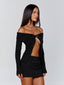 COLBY LONG SLEEVE TOP BLACK Crop Top 