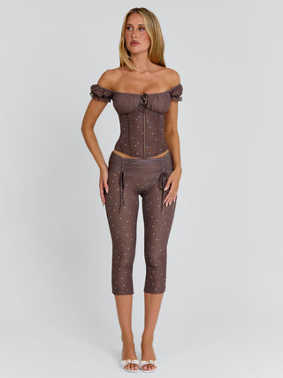 CORALA CAPRI PANTS CHOCOLATE POLKA DOT Pants 