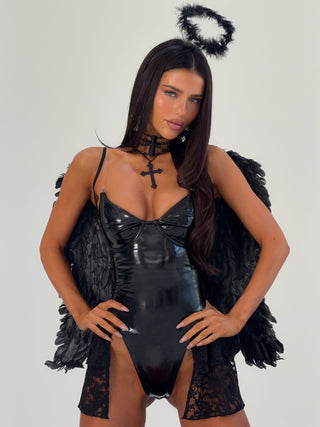 DEVIL BODYSUIT & SKIRT SET BLACK Bodysuit 