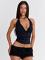 ELLIANA TOP BLACK Crop Top 