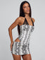 EVON MINI DRESS SILVER SNAKE Mini Dress 