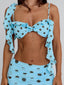 FARWIN TOP BLUE POLKA DOT Crop Top 