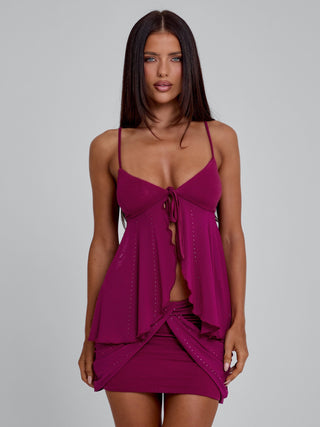 GEORGINA MINI SKIRT PLUM Mini Skirt 