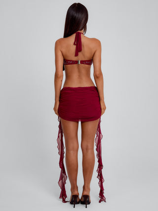 GERALDINE MINI DRESS BURGUNDY Mini Dress 