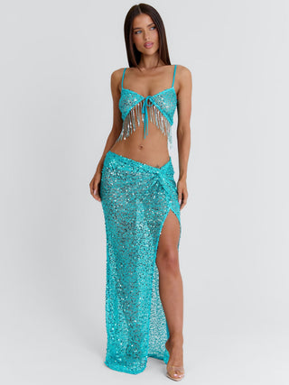 HARRPER CROP TOP TURQUOISE Crop Top 