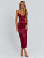 HOLLIE MIDI DRESS BURGUNDY Midi Dress 