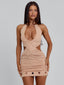 ISALINE MINI DRESS TAN Mini Dress 