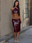 JAMEELA CROP TOP BURGUNDY Crop Top 