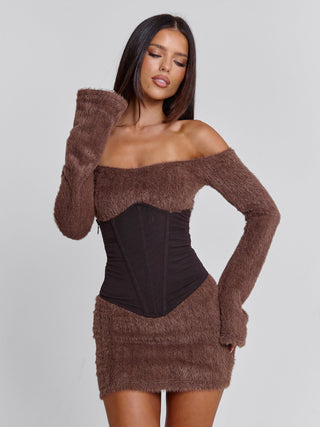 JUNO MINI DRESS BROWN Mini Dress 