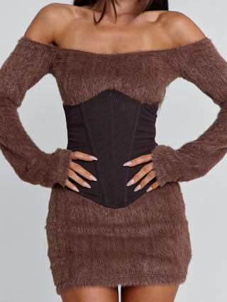 JUNO MINI DRESS BROWN Mini Dress 