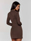 KESSIA MINI DRESS BROWN PINSTRIPE Mini Dress 