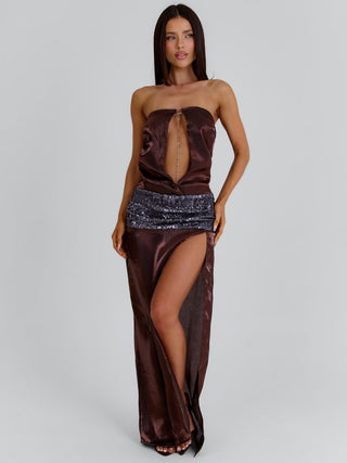 LEZETH MAXI DRESS BROWN Maxi Dress 
