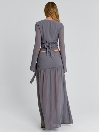 LIVVIE MAXI SKIRT GREY Maxi Skirt 