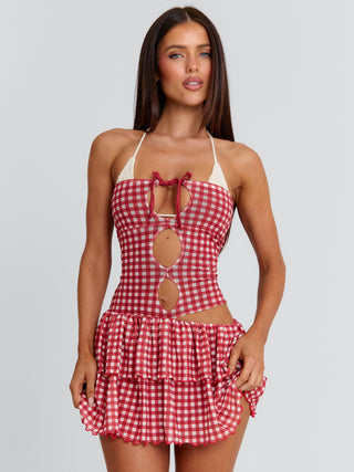 LORENA MINI DRESS RED GINGHAM Mini Dress 