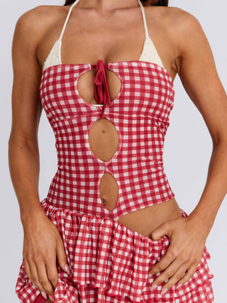 LORENA MINI DRESS RED GINGHAM Mini Dress 