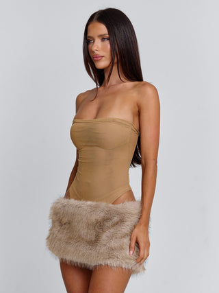 NAHLA MINI SKIRT TAN Mini Skirt 