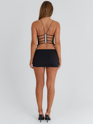 MAGNOLIA LONGLINE TOP BLACK Corset 