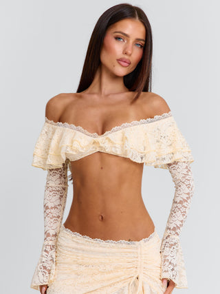 MARCELLA TOP CREAM Crop Top 