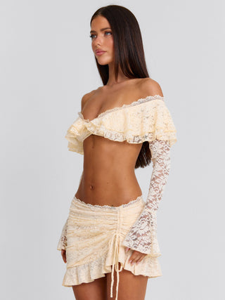 MARCELLA TOP CREAM Crop Top 