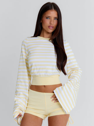 MARTAE CROP TOP YELLOW STRIPE Crop Top 