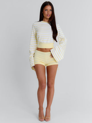 MARTAE CROP TOP YELLOW STRIPE Crop Top 