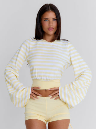 MARTAE CROP TOP YELLOW STRIPE Crop Top 