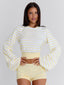 MARTAE CROP TOP YELLOW STRIPE Crop Top 
