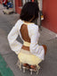 MARTAE CROP TOP YELLOW STRIPE Crop Top 