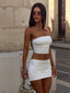NAOMIE MINI SKIRT WHITE Mini Skirt 