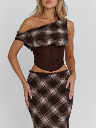NARELLE TOP BROWN CHECK Corset 