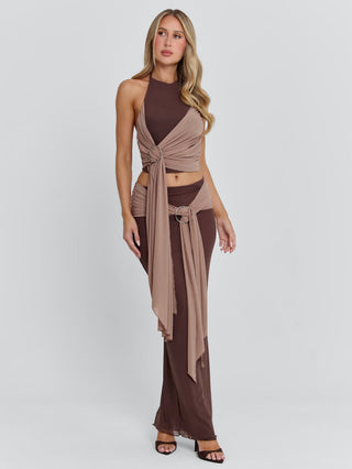 NERINA TOP CHOCOLATE Crop Top 